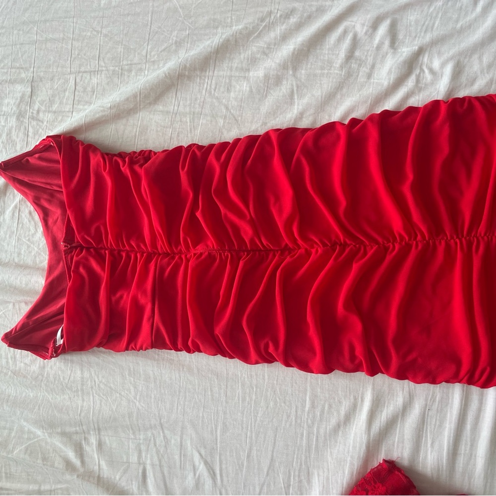 Elegant Red Ruched Homecoming Dress